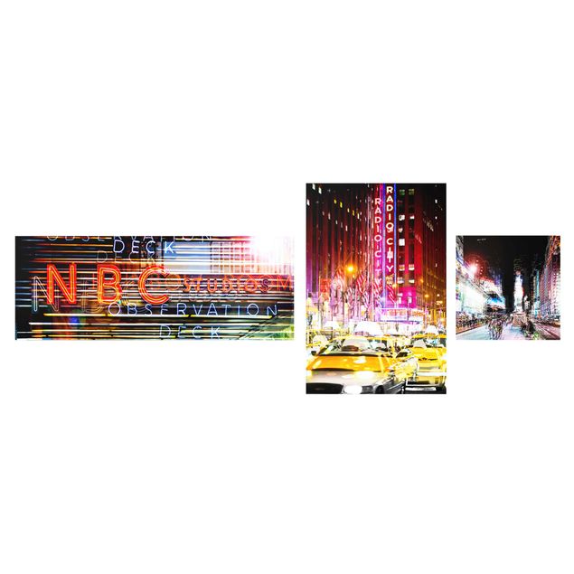 Quadros em vidro cidades e paisagens urbanas Times Square City Lights