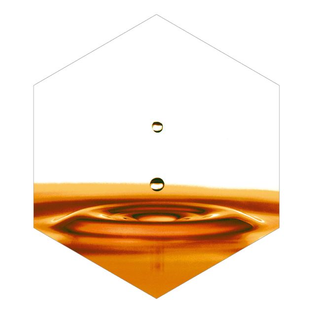 Papel de parede hexagonal Gold Drops Of Water Trio Part 1