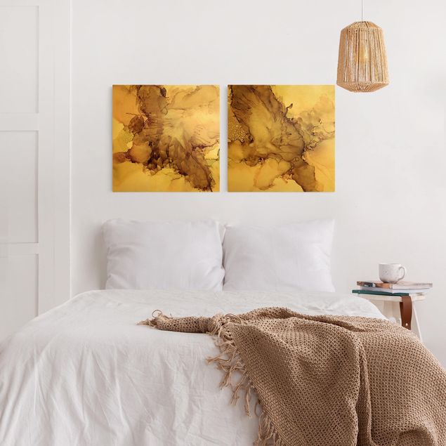 Quadros abstratos Golden Brown Explosions