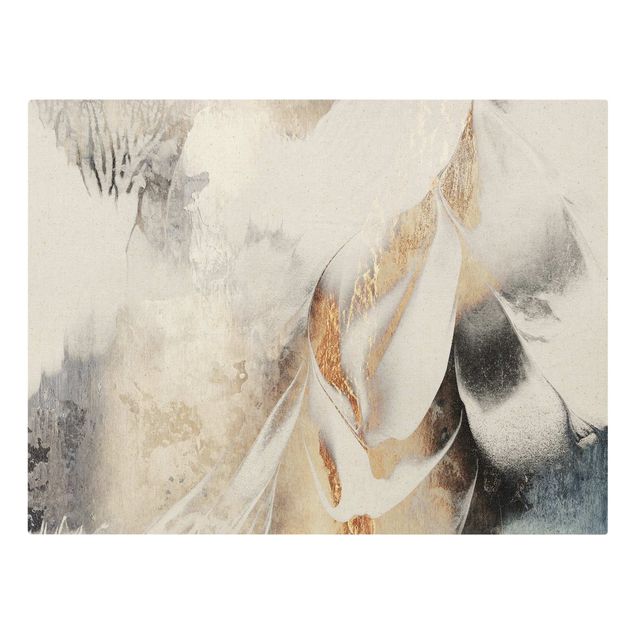 Quadros de Elisabeth Fredriksson Golden Abstract Winter Painting