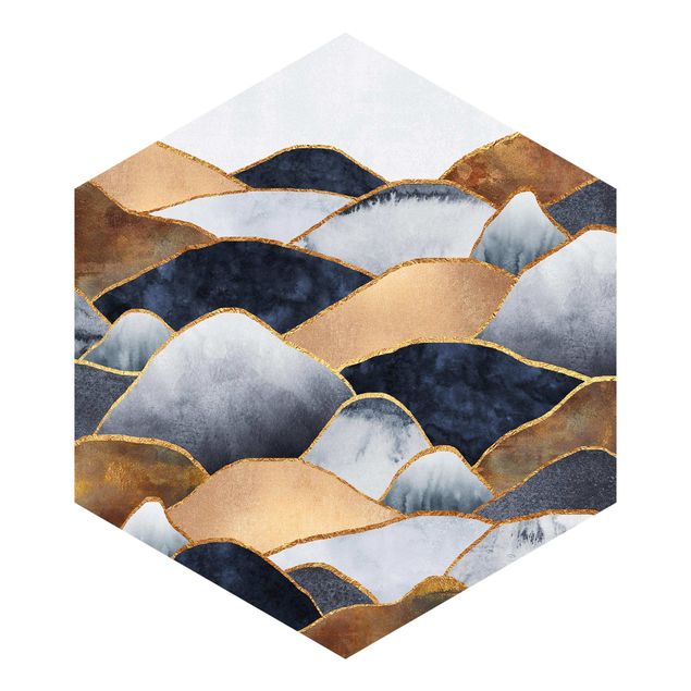 Quadros de Elisabeth Fredriksson Golden Mountains Watercolour