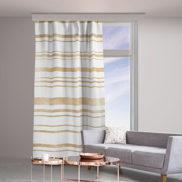 cortinas para janela de quarto casal Golden Glitter Stripes