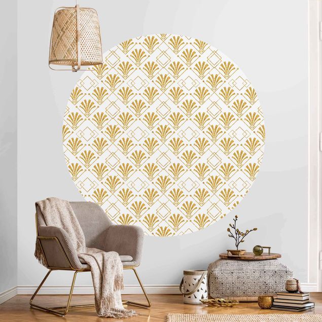 Papel de parede padrões Golden Glitter Look With Art Deco Pattern