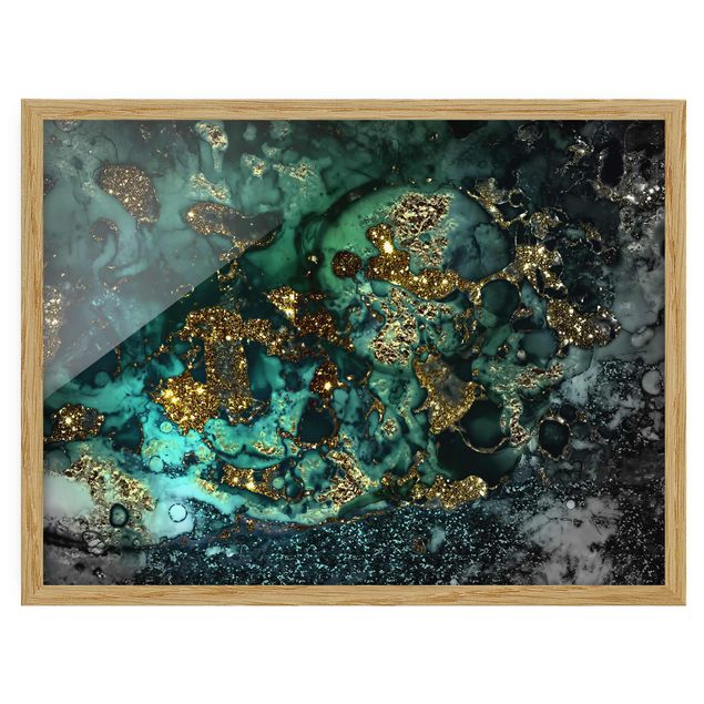 quadros sobre o mar Golden Sea Islands Abstract