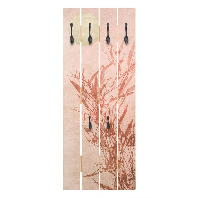 Cabides de parede em rosa Golden Sun Pink Bamboo
