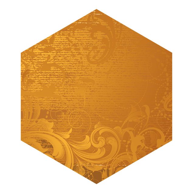 Papel de parede hexagonal Golden Baroque