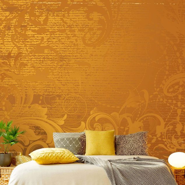 Papel de parede padrões Golden Baroque