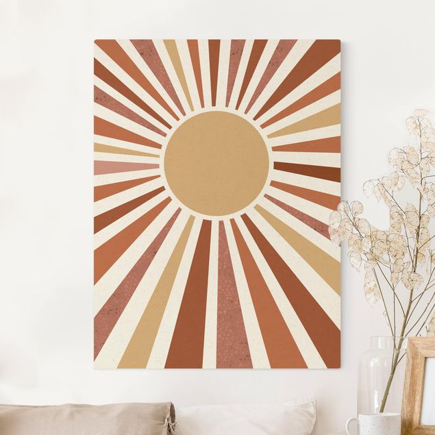 tela abstrata para sala Golden Sun Rays