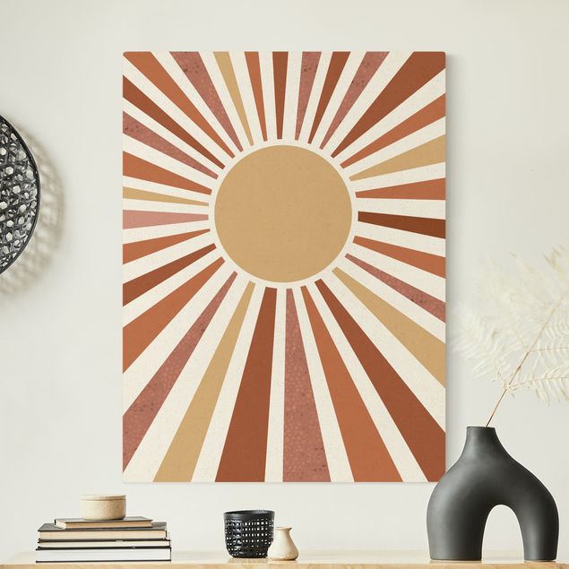 quadros abstratos modernos Golden Sun Rays