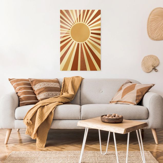 quadros decorativos para sala modernos Golden Sun Rays