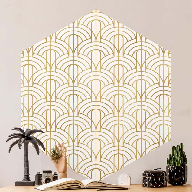 decoraçao para parede de cozinha Golden Art Deco Pattern XXL