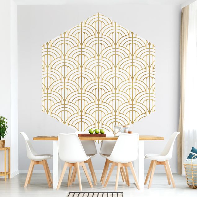 Papel de parede padrões Golden Art Deco Pattern XXL