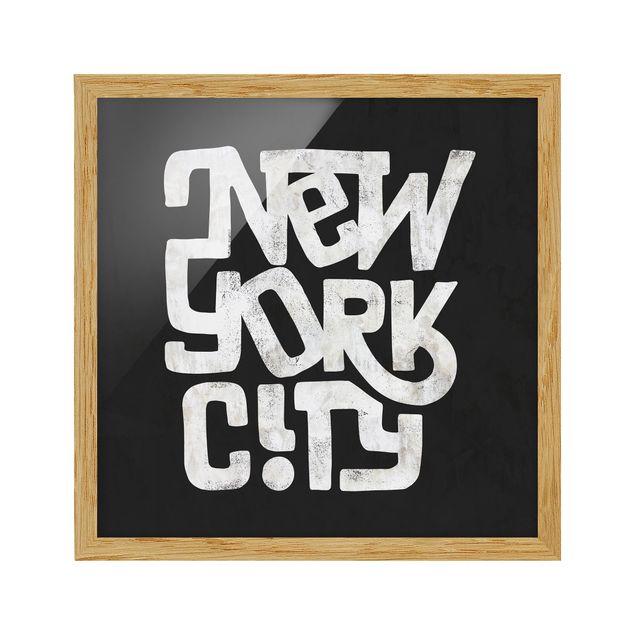 quadros com frases motivacionais Graffiti Art Calligraphy New York City Black