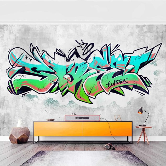 papel de parede para quarto de casal moderno Graffiti Art Street Culture