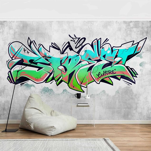 papel parede cinza Graffiti Art Street Culture