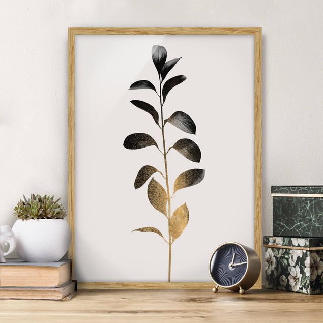 decoraçoes cozinha Graphical Plant World - Gold And Grey