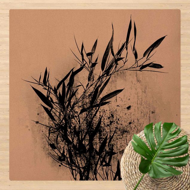 tapetes sala modernos Graphical Plant World - Black Bamboo