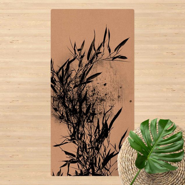 passadeira Graphical Plant World - Black Bamboo