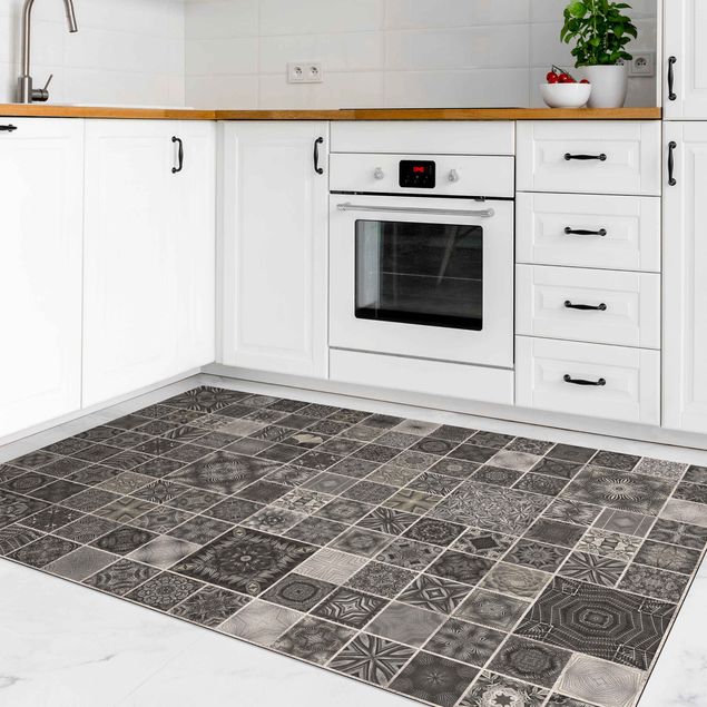 Tapetes selva Grey Jungle Tiles With Silver Shimmer