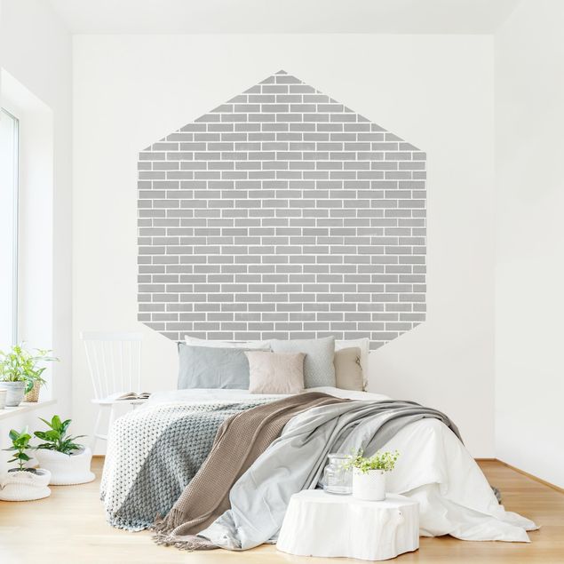 papel de parede moderno Gray Brick Wall