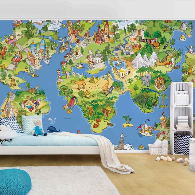 papéis de parede azul Great and funny Worldmap
