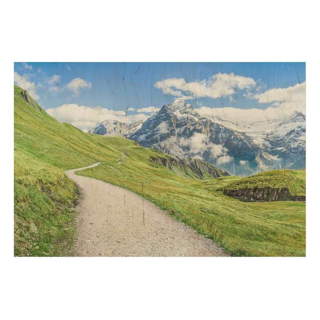 Quadros em madeira paisagens Grindelwald Panorama