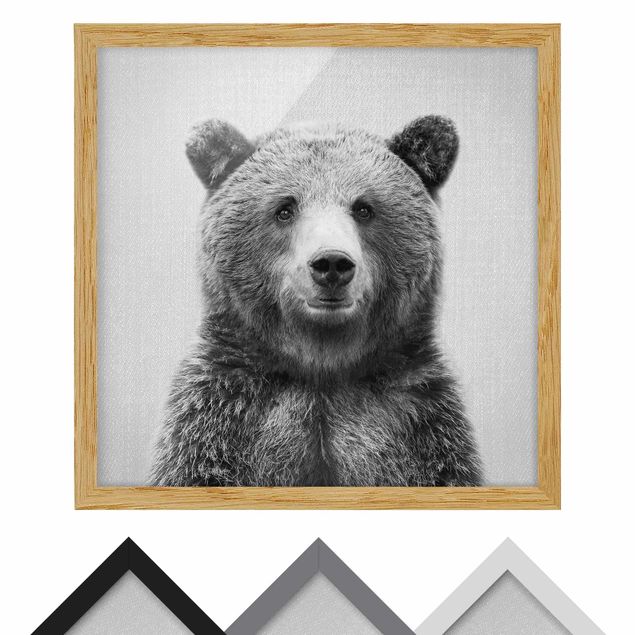 quadros em preto e branco Grizzly Bear Gustel Black And White