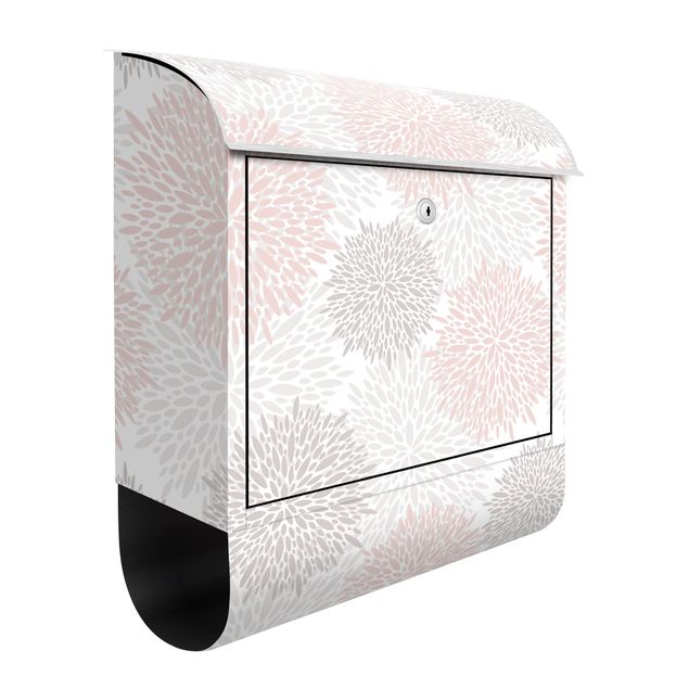 Caixas de correio em rosa Big Drawn Dandelion In Light Pink