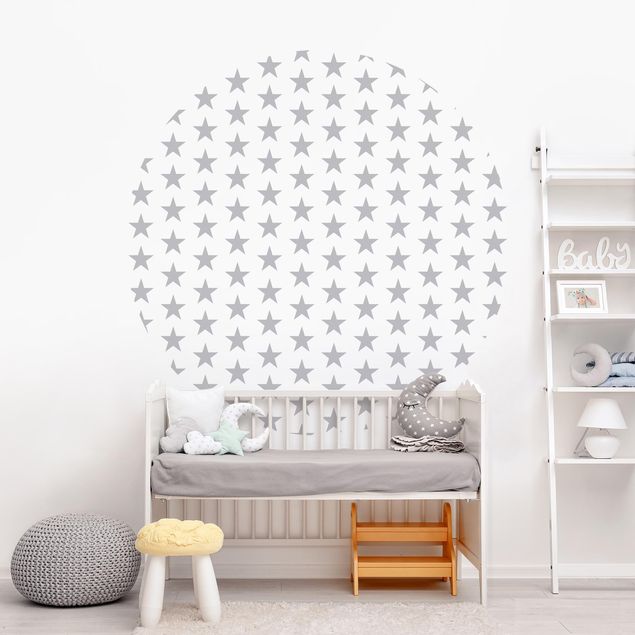 Decoração para quarto infantil Large Grey Stars On White
