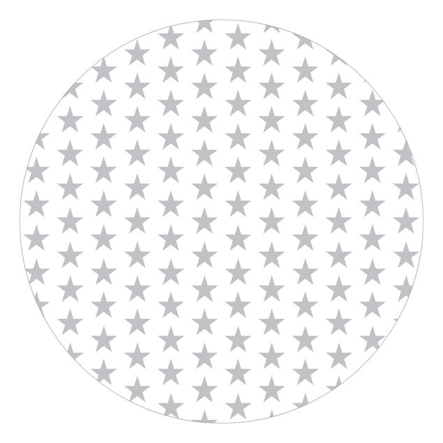 papel de parede moderno Large Grey Stars On White