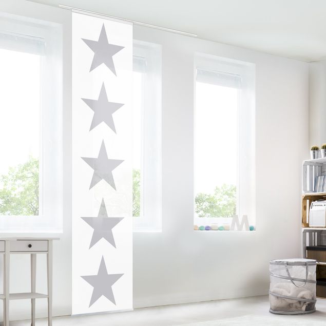 decoração para quartos infantis Large Grey Stars On White