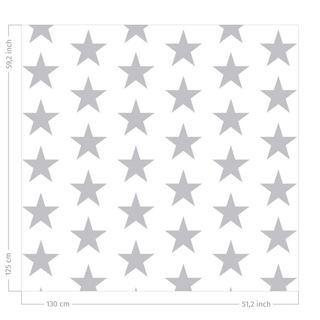 cortina sob medida Large Gray Stars On White