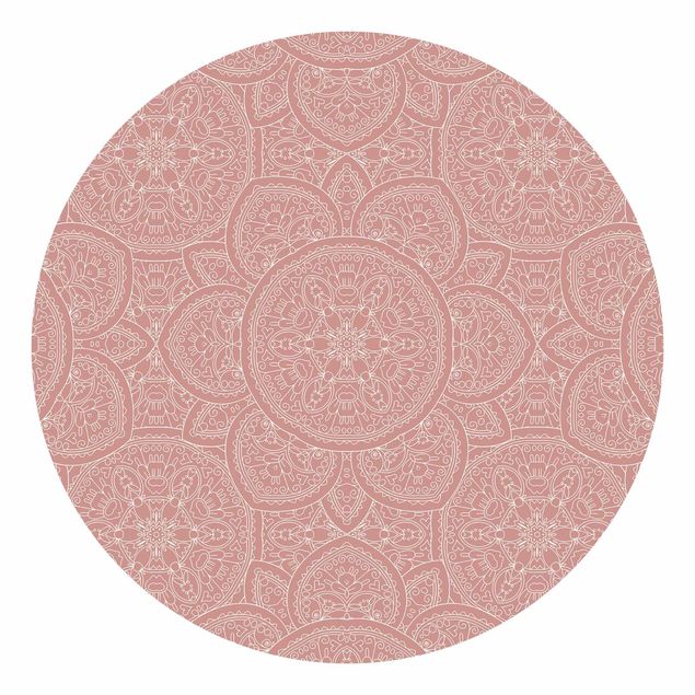 papel de parede para quarto de casal moderno Large Mandala Pattern In Antique Pink