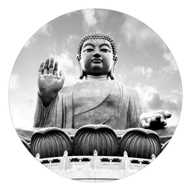 Papel de parede zen Big Buddha Black And White