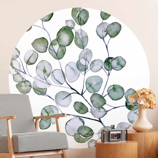 decoraçoes cozinha Green Watercolour Eucalyptus Branch
