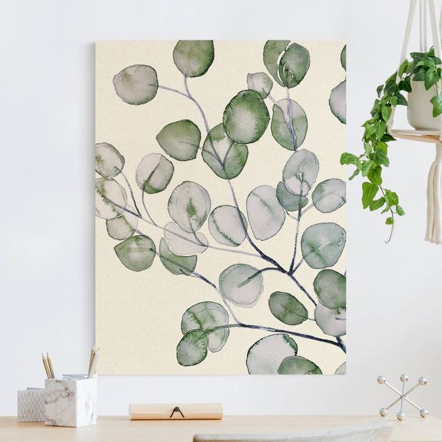 decoraçao cozinha Green Watercolour Eucalyptus Branch