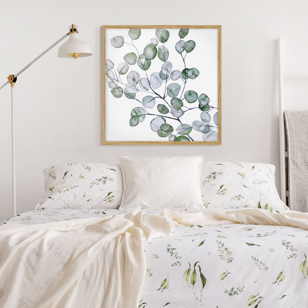 Quadros florais Green Watercolour Eucalyptus Branch