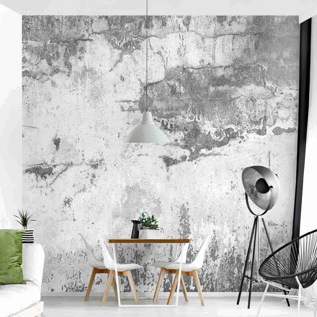 papel de parede imitando pedra Grunge Concrete Wall Grey