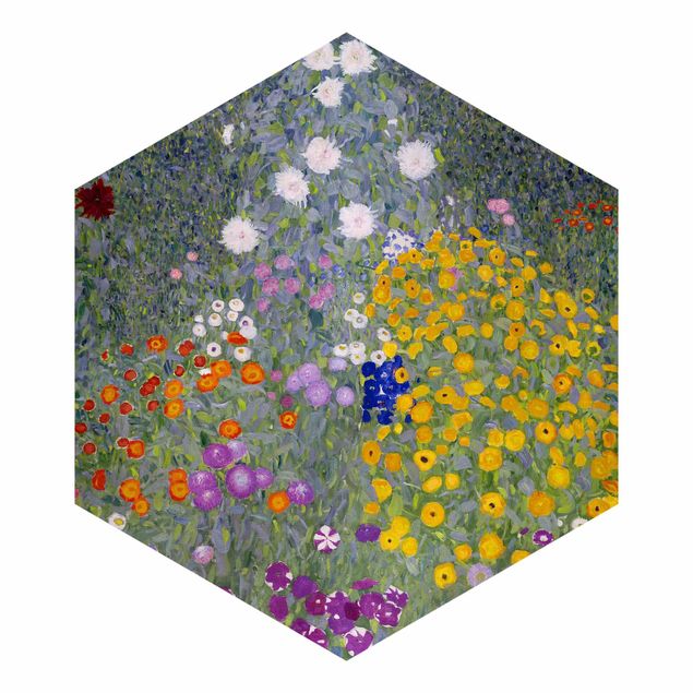 Papel de parede hexagonal Gustav Klimt - Cottage Garden