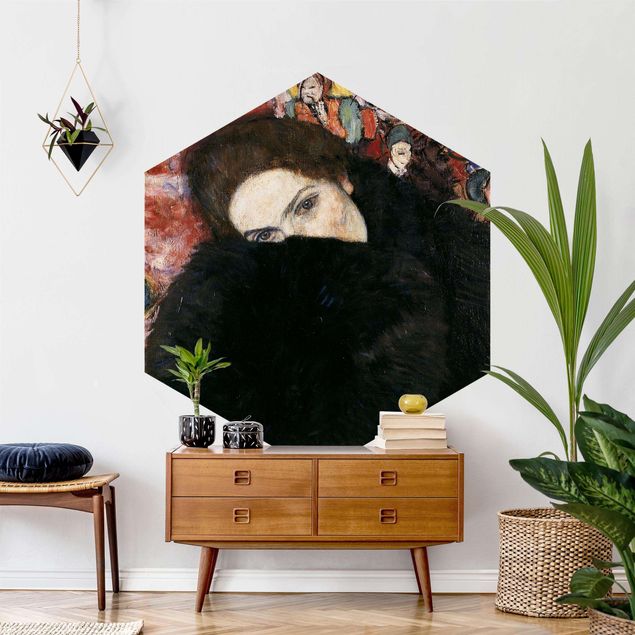papel de parede moderno Gustav Klimt - Lady With A Muff
