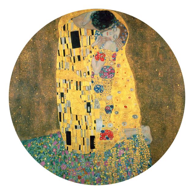 papel de parede prateado Gustav Klimt - The Kiss