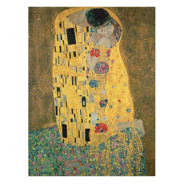 Telas decorativas réplicas de quadros famosos Gustav Klimt - The Kiss
