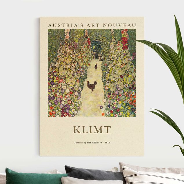 Quadros movimento artístico Art Déco Gustav Klimt - Path Through The Garden With Chickens - Museum Edition