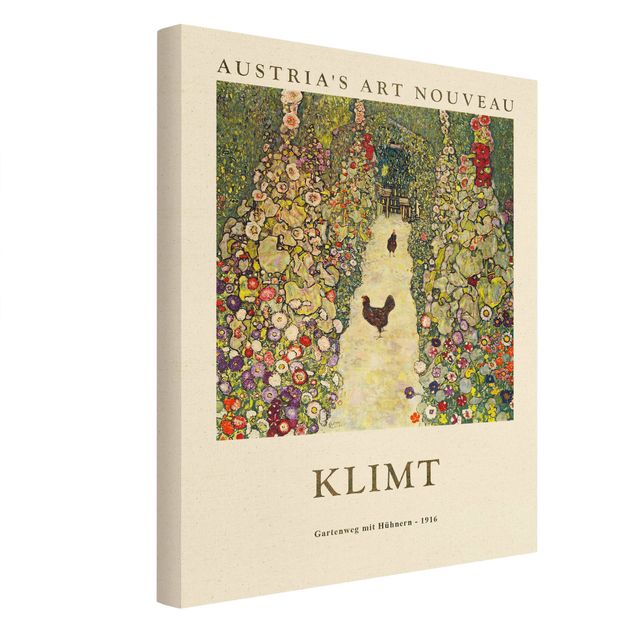 quadros de flores Gustav Klimt - Path Through The Garden With Chickens - Museum Edition