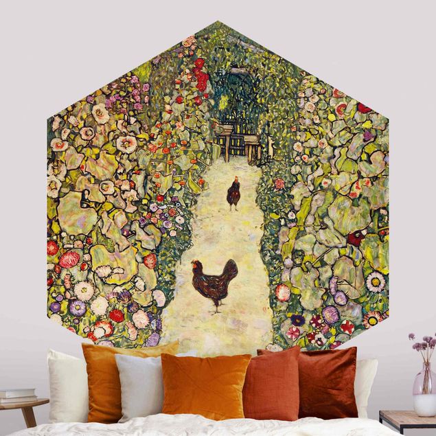 decoraçoes cozinha Gustav Klimt - Garden Path with Hens