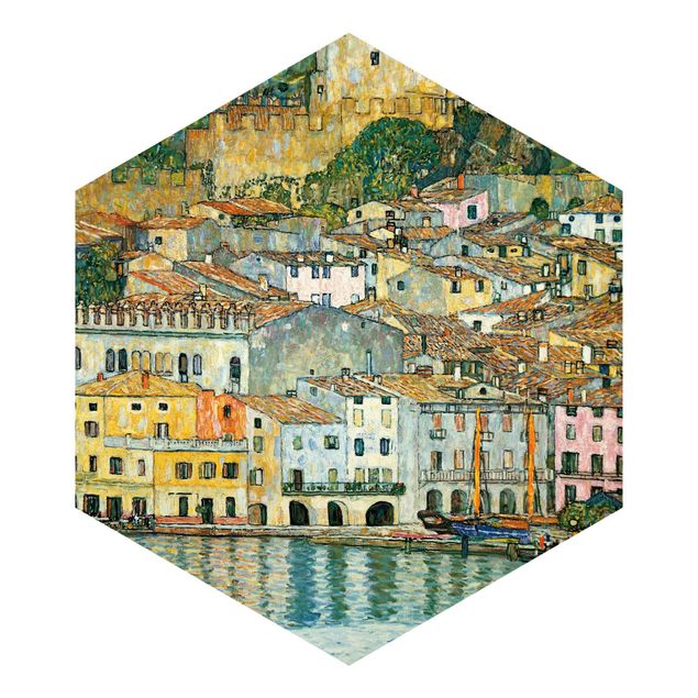 Papel de parede hexagonal Gustav Klimt - Malcesine On Lake Garda