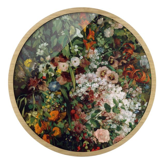 Quadros com moldura réplicas de quadros famosos Gustave Courbet - Bouquet In Vase