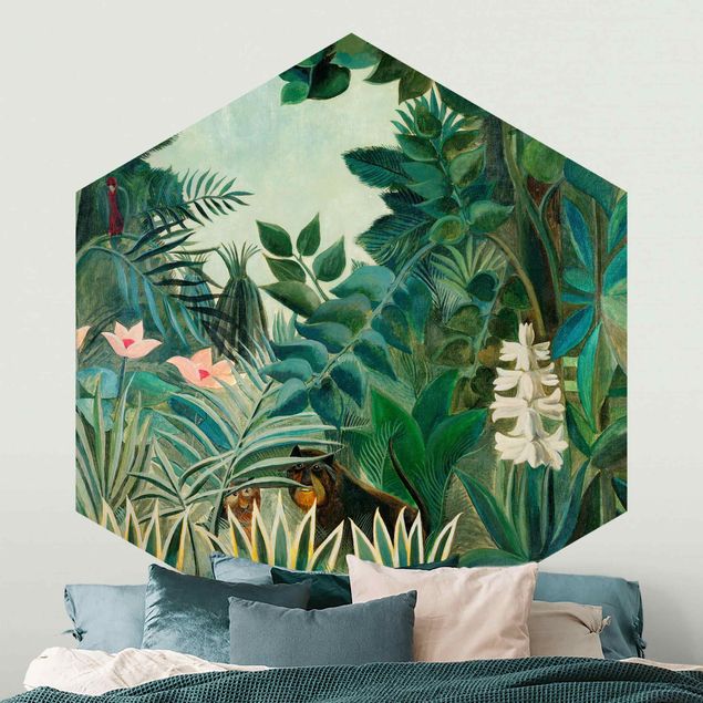 papel de parede floral vintage Henri Rousseau - The Equatorial Jungle