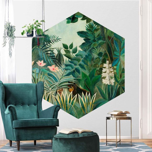 papel parede de floresta Henri Rousseau - The Equatorial Jungle