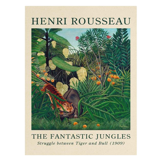 quadros de flores Henri Rousseau - Fight Between A Tiger And A Buffalo - Museum Edition